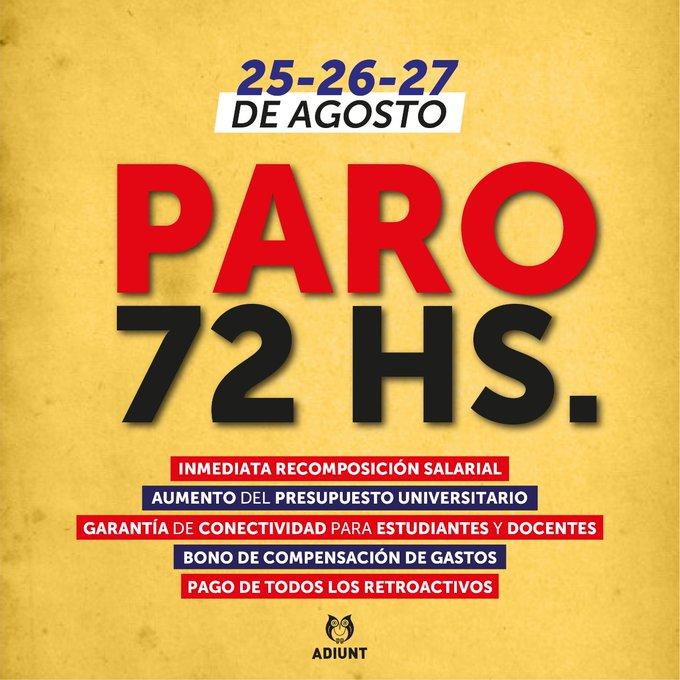 A partir del martes, Adiunt realizará un nuevo paro por tres días