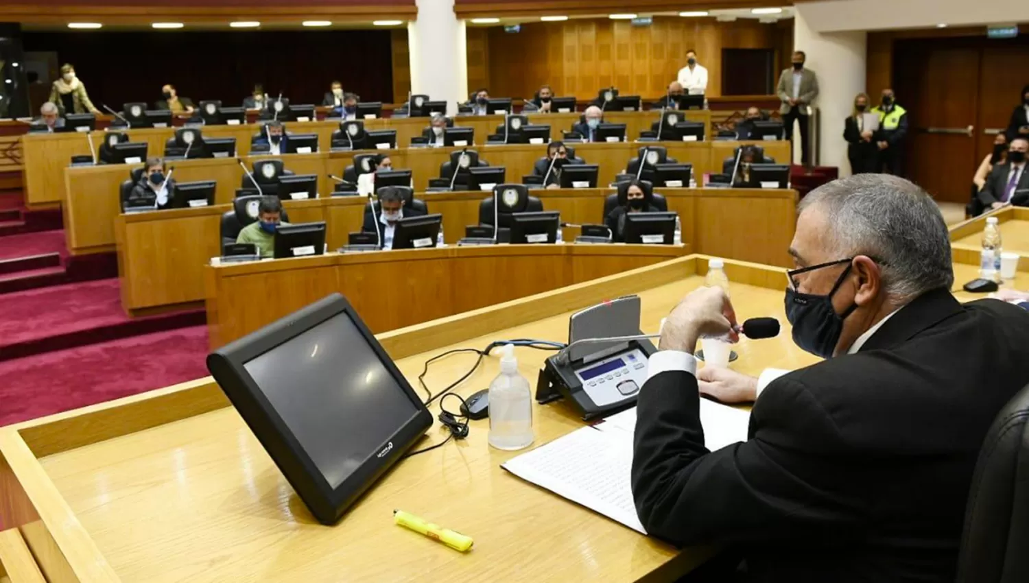 EN EL RECINTO. Jaldo, presidiendo una sesión de Legislatura. PRENSA HLT