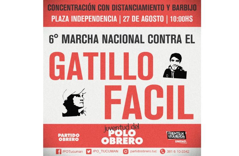 El Partido Obrero convoca a marchar contra el gatillo fácil