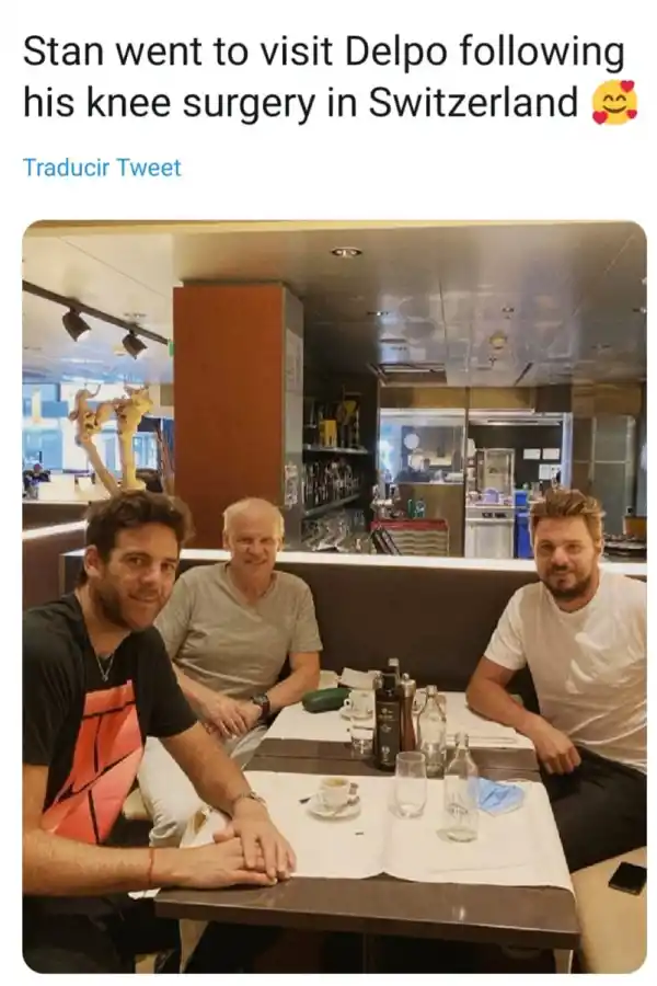 Juan Martín Del Potro recibió la visita de Wawrinka en Suiza
