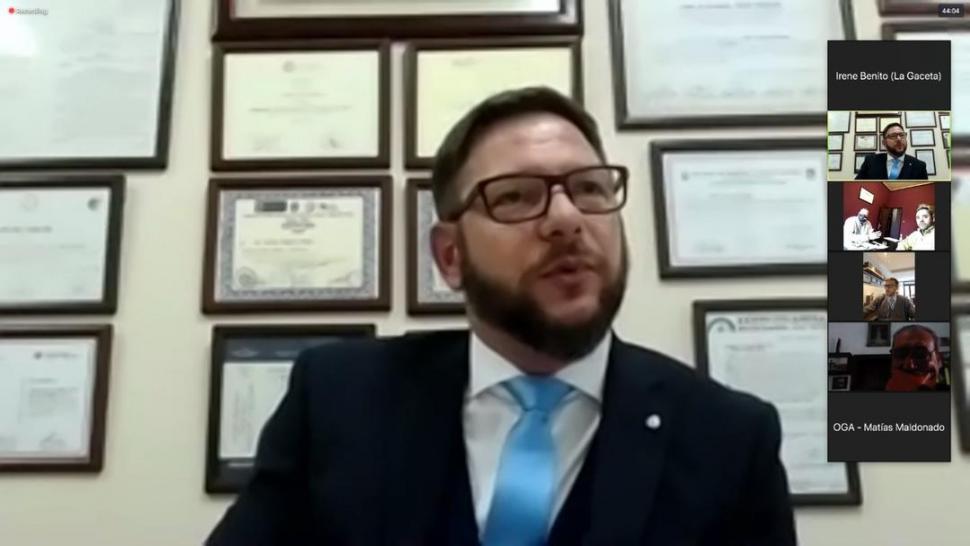 FISCAL DE FLAGRANCIA. Carlos Picón durante la audiencia virtual del caso “Roldán”, donde se abstuvo de acusar al imputado.