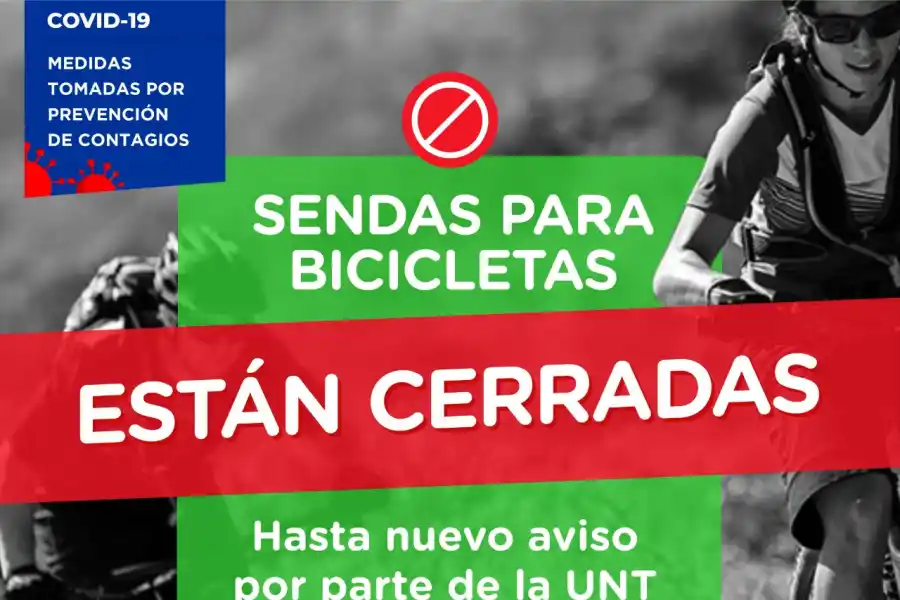 Las sendas para bicicletas siguen cerradas en Yerba Buena por prevención de contagios
