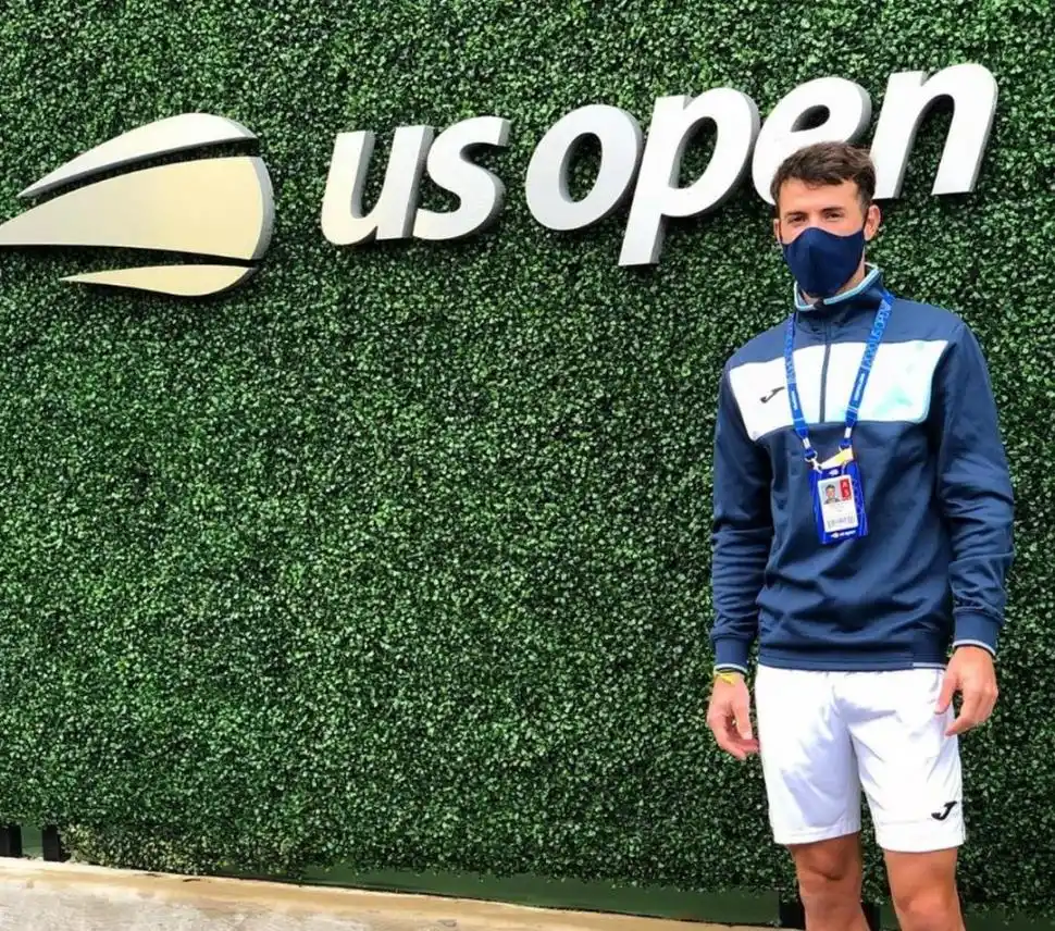 EN DISTINTOS SITIOS. El arquero Rivas, en México, Londero (foto) en el predio donde se juega el US Open y los entrenamientos de Los Pumas en Ingeniero Maschwitz. 
