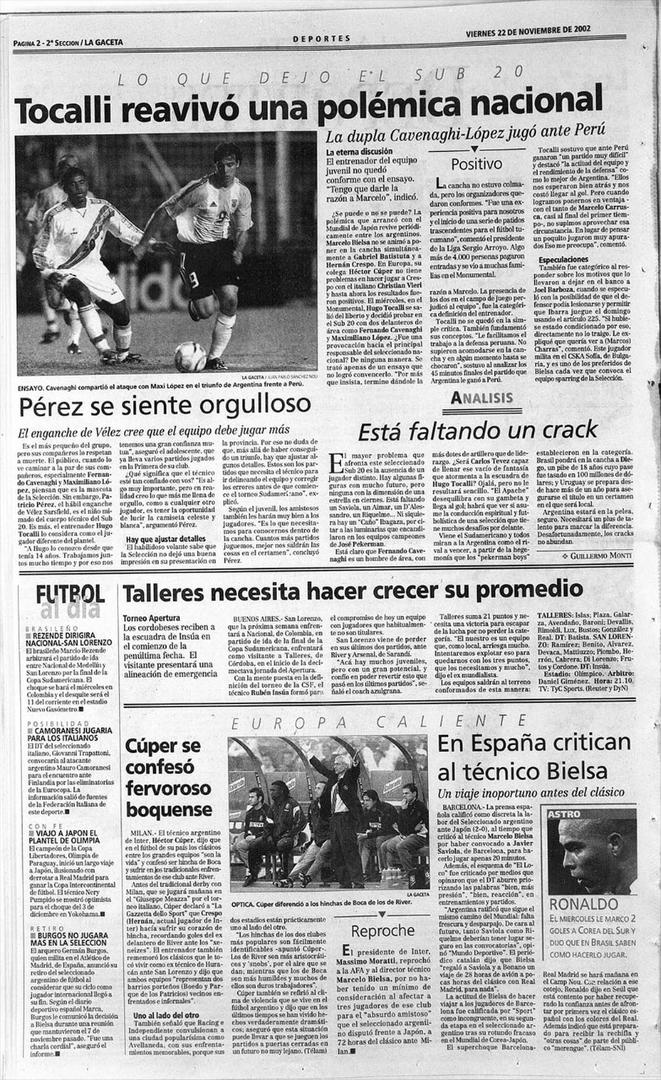 DEBATE. Cavenaghi y López, dos nueve de área clásicos jugaron juntos. En las páginas del diario se lo analizó.