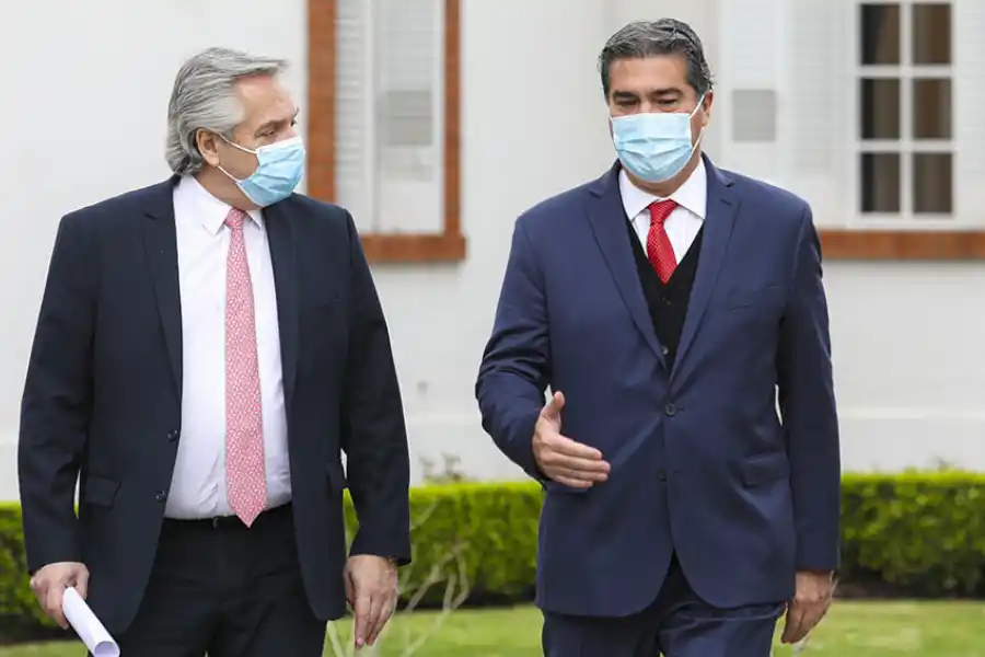 El presidente, Alberto Fernández, y el gobernador del Chaco, Jorge Capitanich.