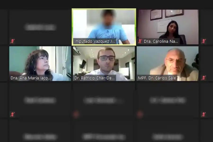 FORMULACIÓN DE CARGOS. Anoche se realizó la audiencia virtual por el homicidio. FOTO: MINISTERIO PÚBLICO FISCAL.