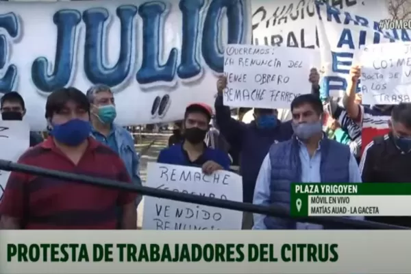 Los trabajadores del citrus trasladaron a la capital la protesta por el Intercosecha