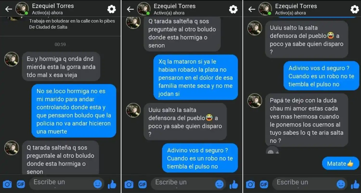 Los mensajes por Facebook que abrieron la pesquisa