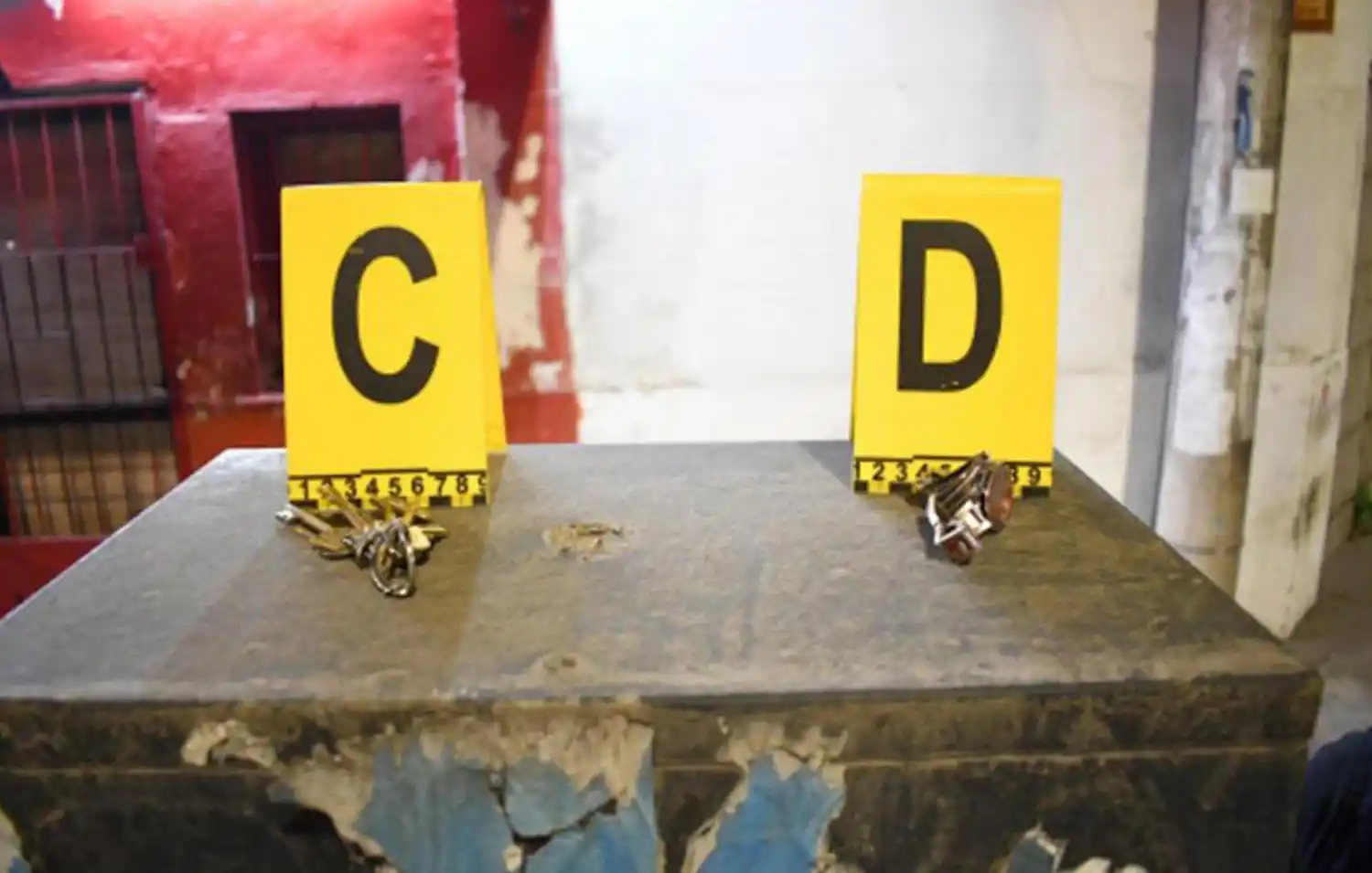 Objetos encontrados en la zona del ataque