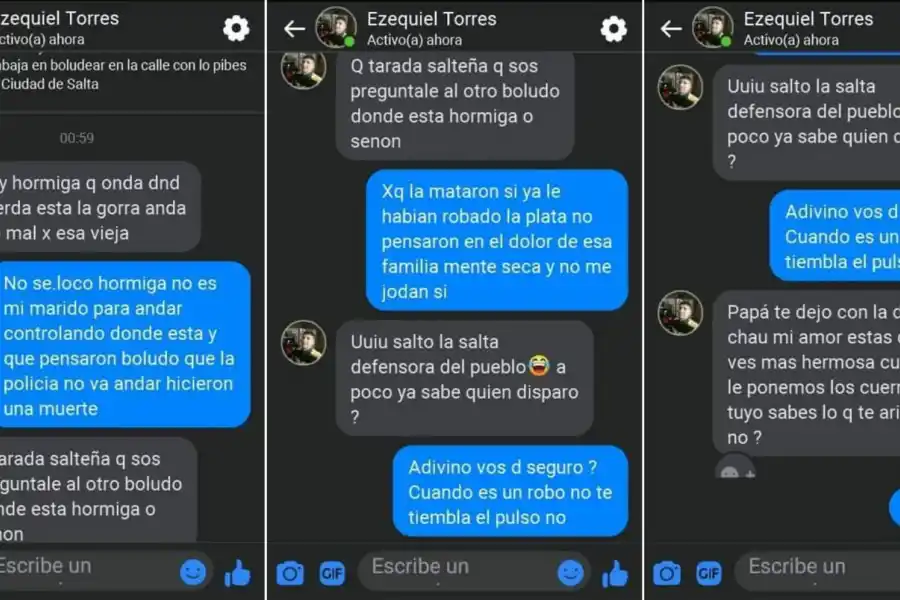 Los mensajes por Facebook que abrieron la pesquisa