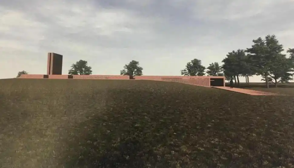 MAQUETA. Así sería la edificación del crematorio, según se dio a conocer de parte de la organización Gálvez. 