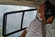 Manzur sobrevoló la zona de los incendios en el cerro San Javier