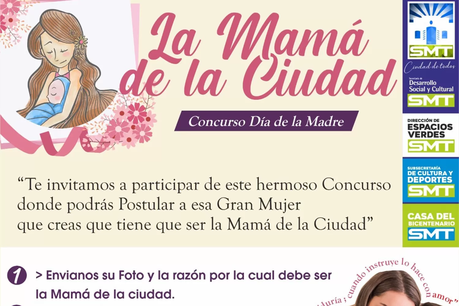“La mamá de la ciudad”: concurso municipal para rendir homenaje a las madres en su día