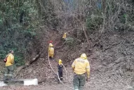 Video: el arduo trabajo de los bomberos contra el fuego en el cerro San Javier