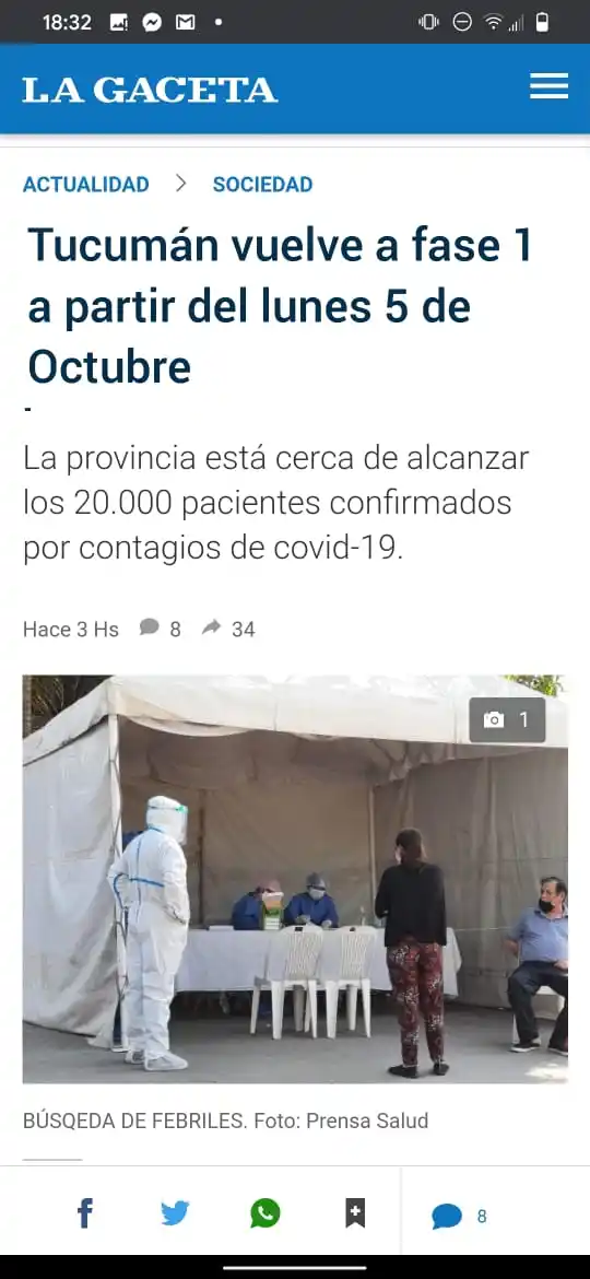 ¡Cuidado! Circula una noticia falsa sobre la vuelta a la fase 1 en Tucumán