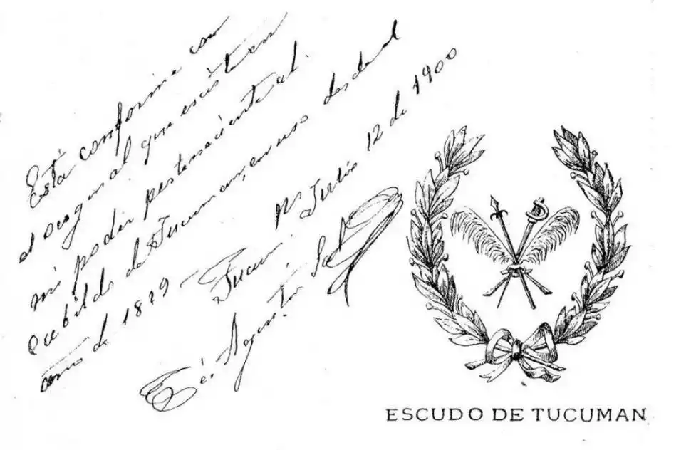 ESCUDO PROVINCIAL. La papelería oficial de Tucumán respondía a formalidades, como la presencia del escudo.