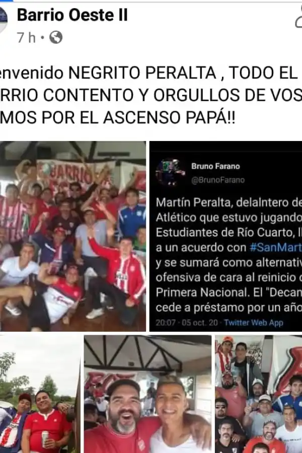Con un mensaje en Twitter, Martín Peralta armó un revuelo entre hinchas Decanos y Santos