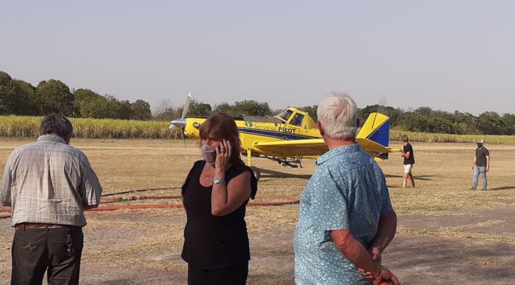 El trabajo desde el aeroclub Tucumán.