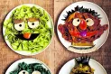 Personajes infantiles y sonrisas en el plato