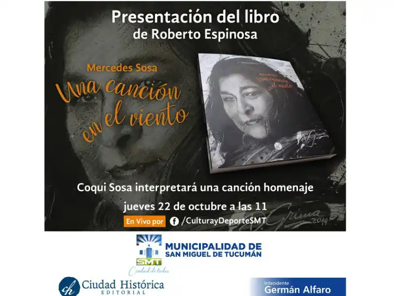 Presentarán en vivo el libro Mercedes Sosa, una canción en el viento