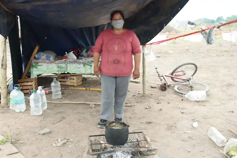 “MARÍA, LA DEL BARRIO”. Bustos es vocera de un grupo de ocupantes.