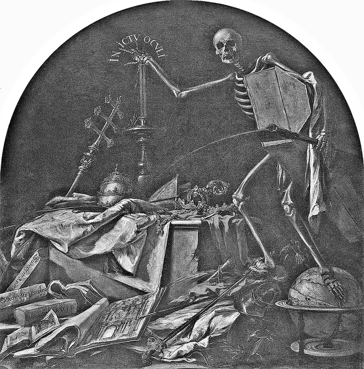 IN ICTU OCULI. Dramática pintura del español Valdés Leal, circa 1670. Pertenece a un díptico sobre las postrimerías ubicado en el Hospital de la Caridad, Sevilla.