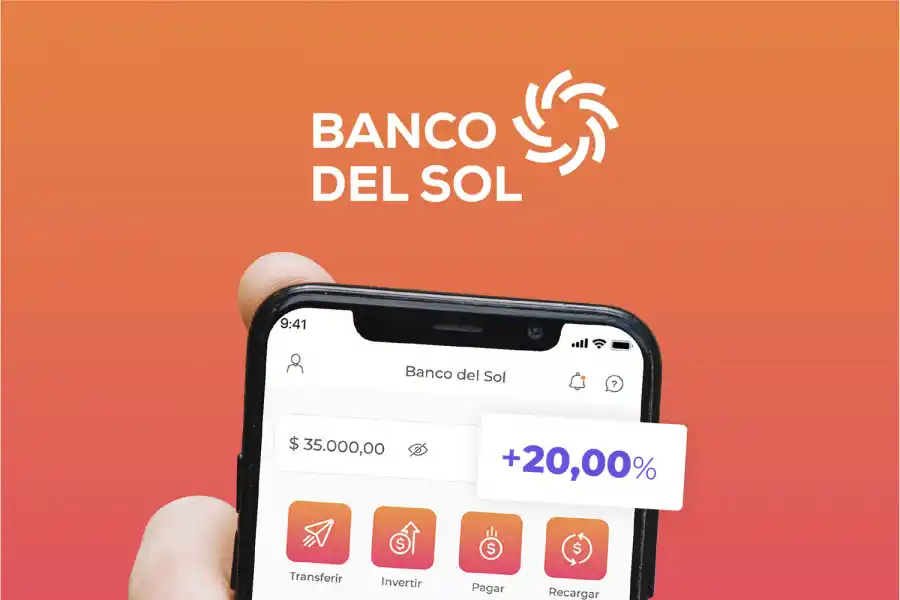 Banco del Sol aumenta a 20% la T.N.A en su caja de ahorro remunerada y se posiciona en el mercado
