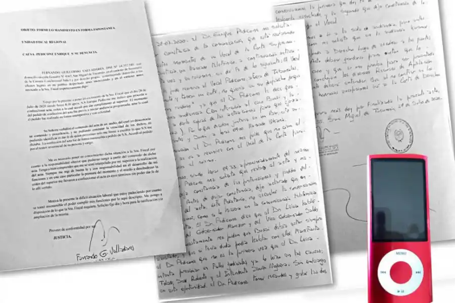 IPOD Y ACTA. Las pruebas en poder de la escribana. 