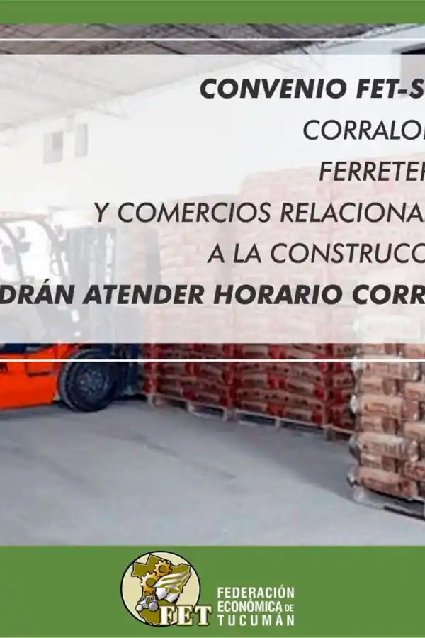 Corralones y ferreterías podrán atender en horario corrido en Tucumán
