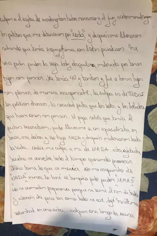 Se viene el fin: las cartas completas que dejó el femicida de Paola Tacacho