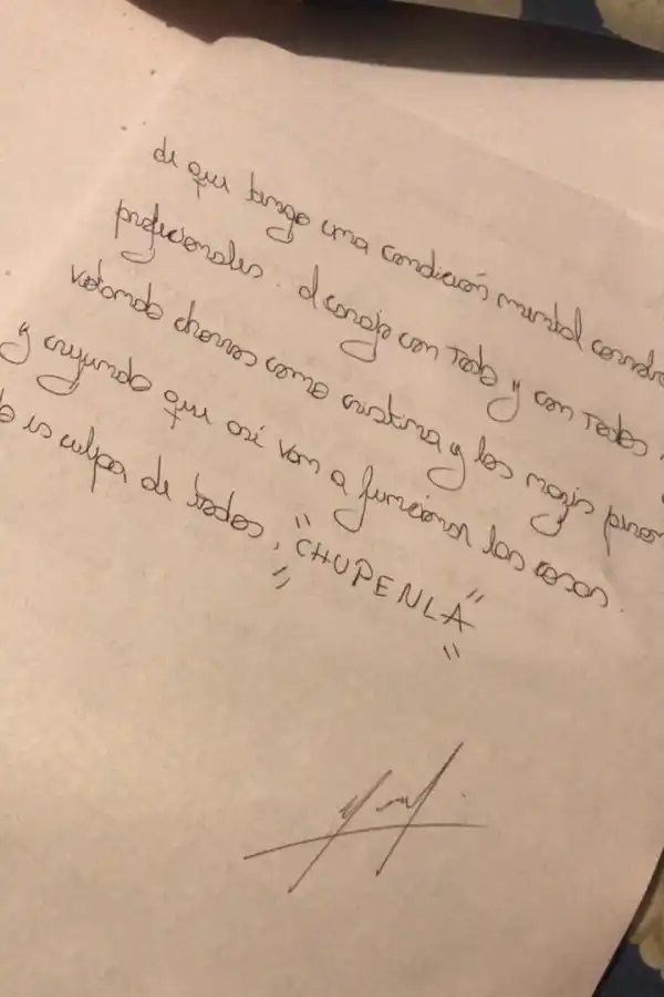 Se viene el fin: las cartas completas que dejó el femicida de Paola Tacacho