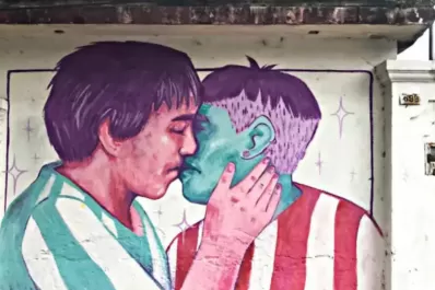 Un mural que provocó reacciones disímiles entre los hinchas de Atlético y de San Martín