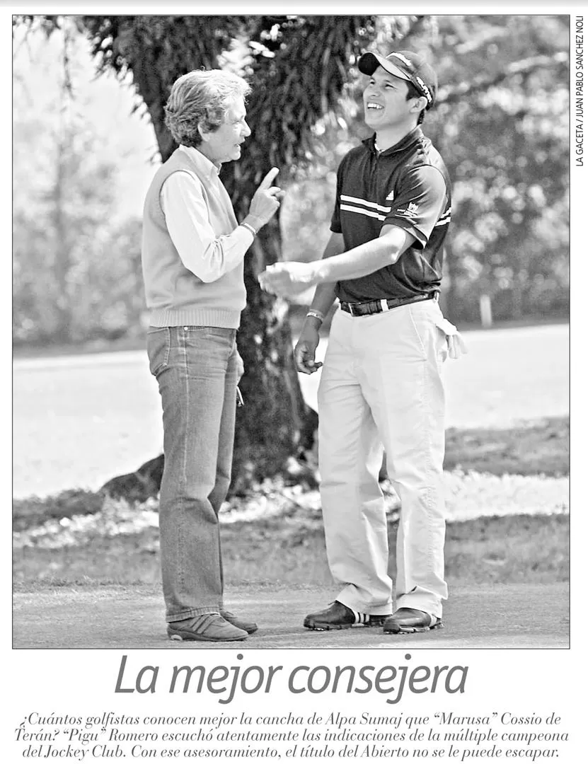 SE ENTENDÍAN. “Marusa” y “Pigu” Romero, el mejor golfista tucumano de la historia, en una distendida charla. la gaceta / foto de juan pablo sánchez noli