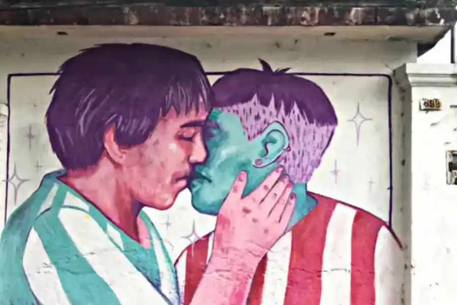 El mural original como lo pintaron los chicos de 