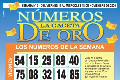 ¡Mucha suerte! Esta es la grilla completa de los Números de Oro