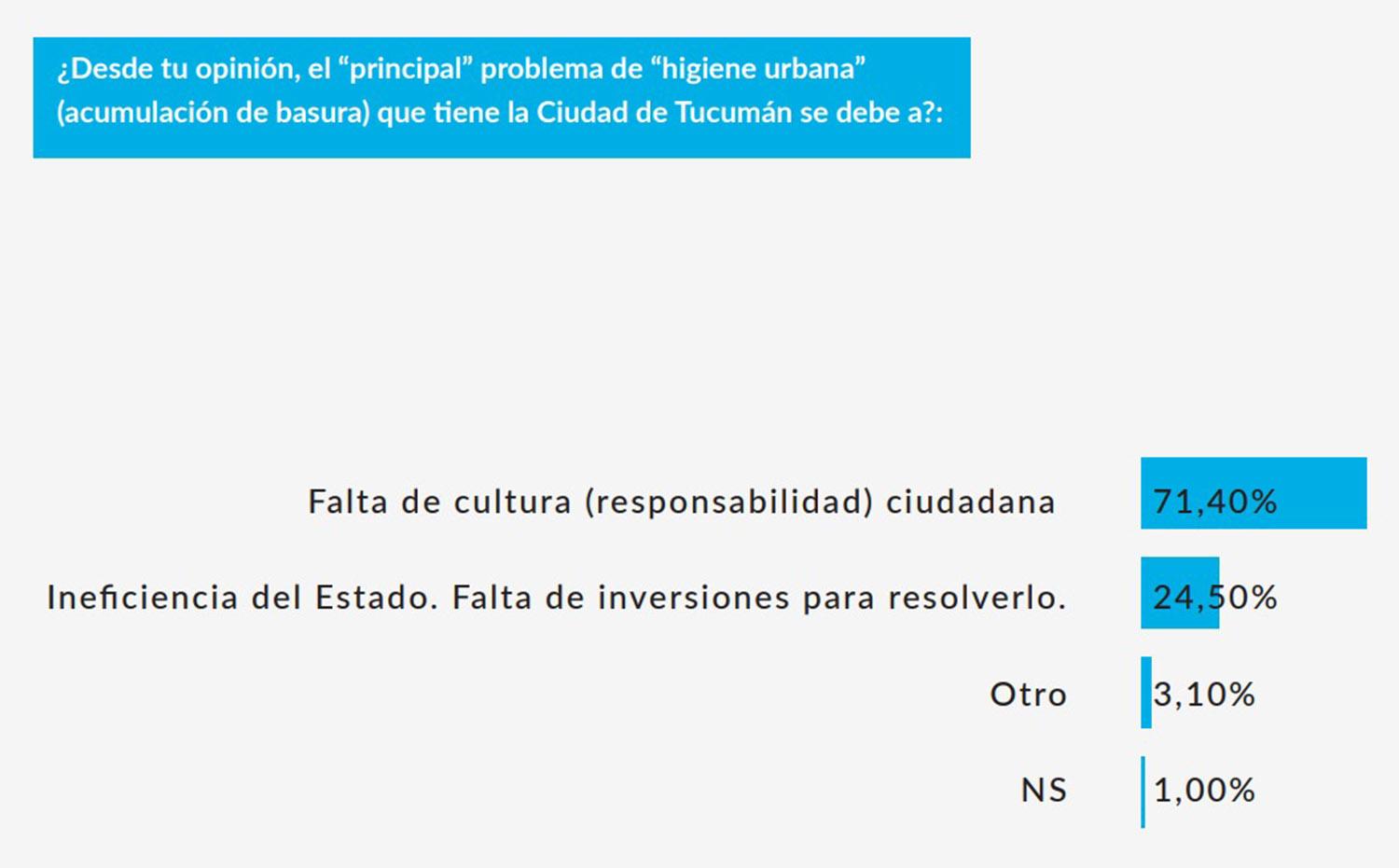 Basurales: el 64% de los tucumanos piensa que San Miguel de Tucumán está descuidada