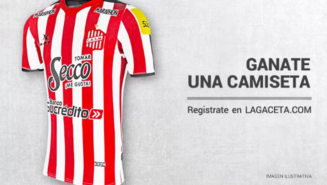 PREMIO. Registrate en LAGACETA.Com, podés ganar una camiseta de San Martín.