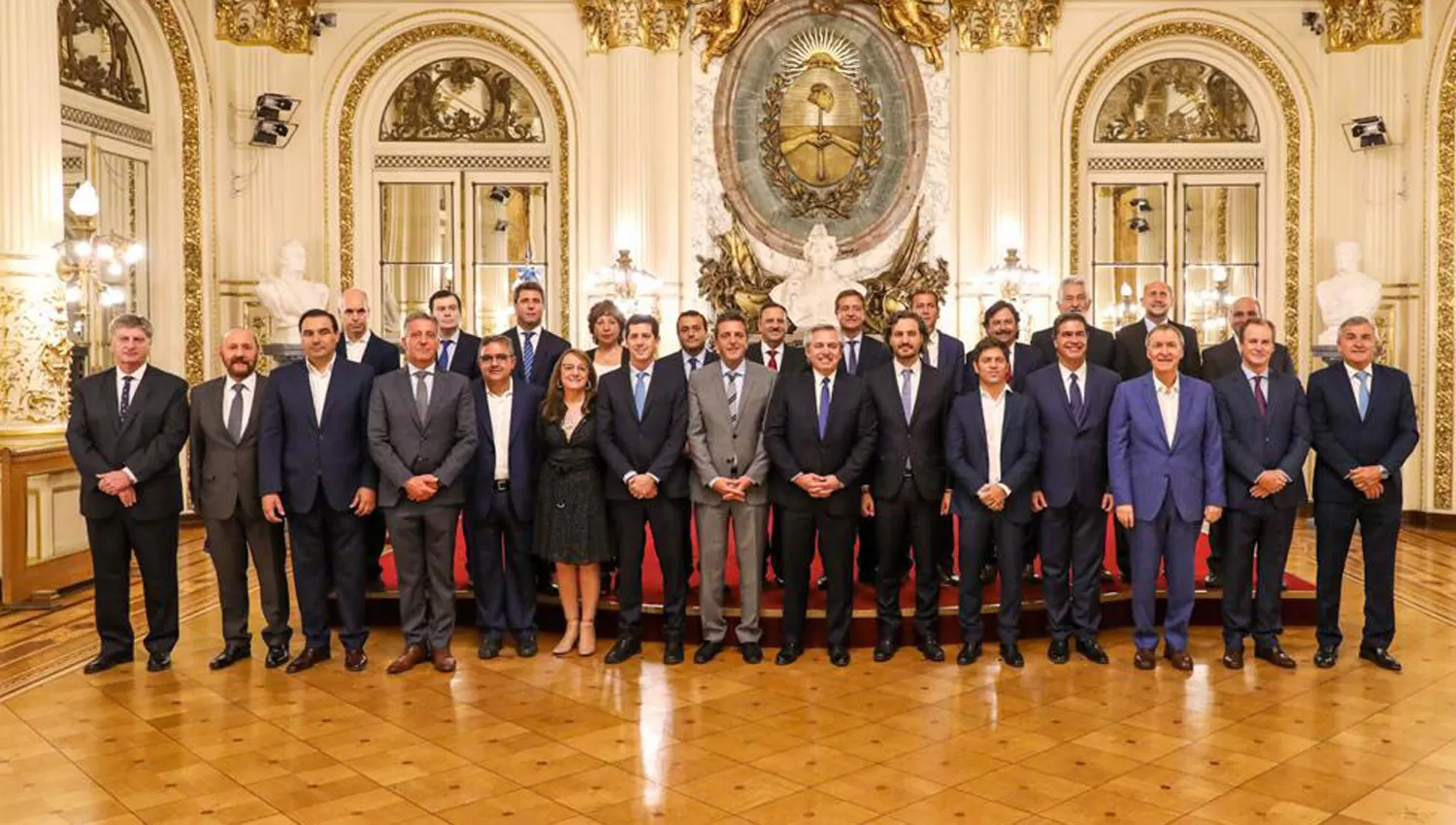Alberto Fernández, junto a los gobernadores, durante un encuentro en septiembre del año pasado en Casa de Gobierno.