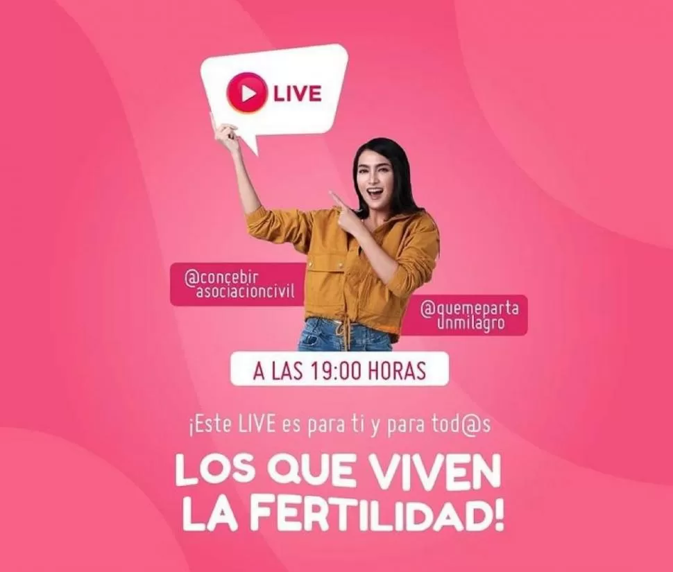 EN LAS REDES. La asociación civil Concebir organiza charlas de divulgación sobre fertilidad y tratamientos.  