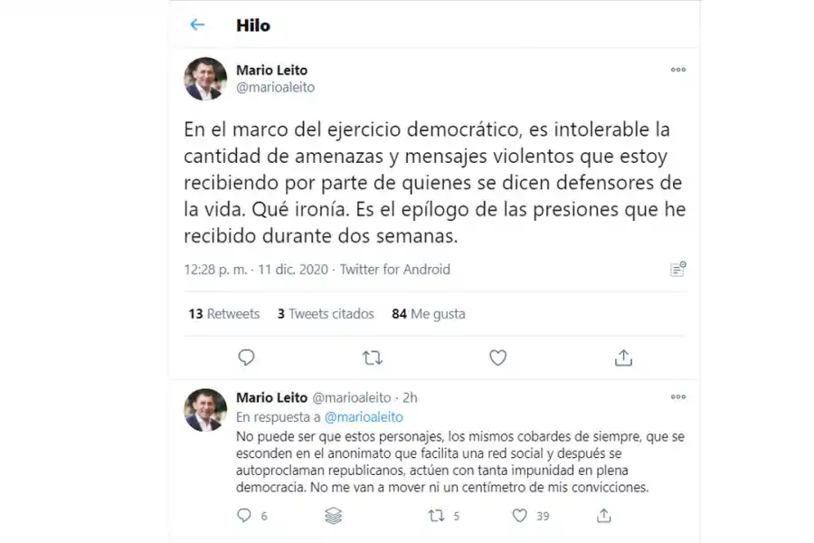 Un diputado tucumano denunció amenazas luego de votar a favor del aborto legal