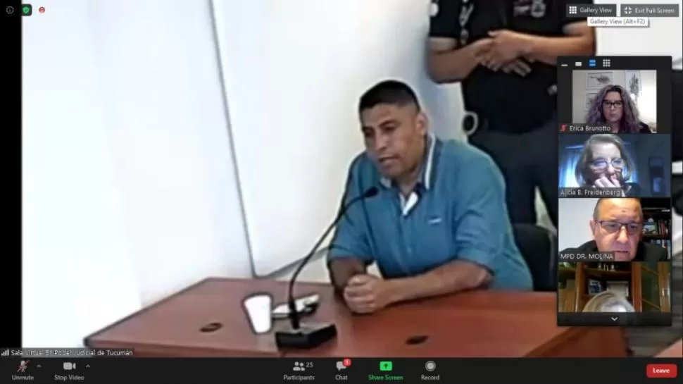DEBATE ORAL. Luis Rondón se disculpó antes de escuchar su condena: le dieron 15 años de prisión.  
