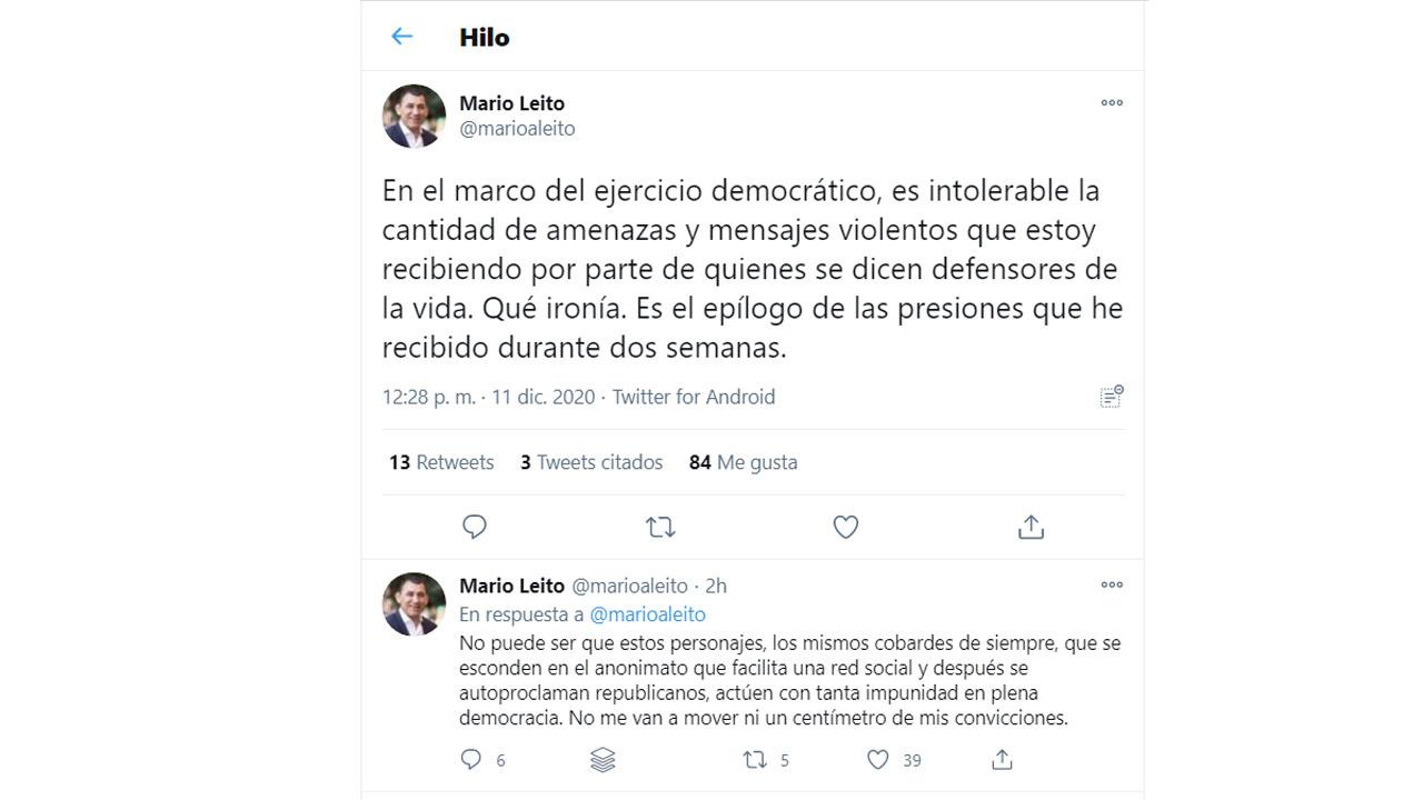 Un diputado tucumano denunció amenazas luego de votar a favor del aborto legal