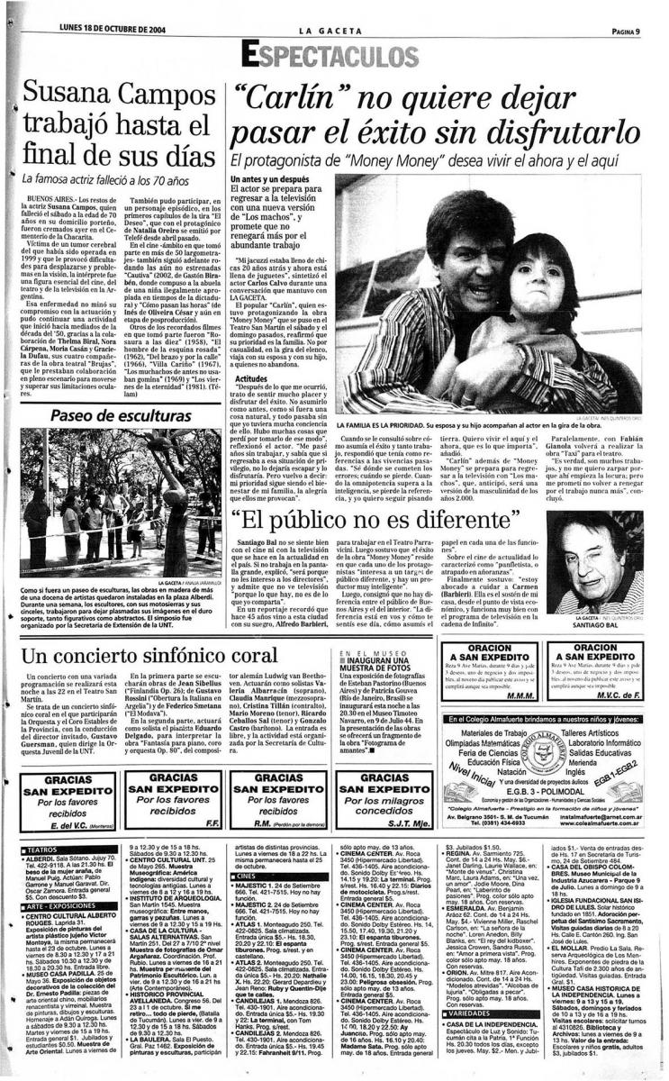 Las visitas de Carlín Calvo a Tucumán y una declaración sobre el público del interior