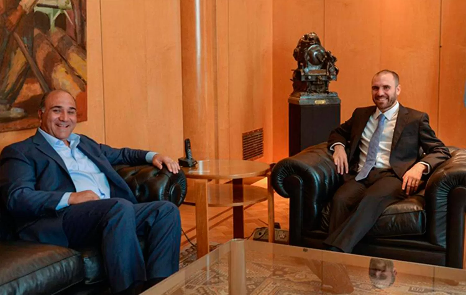 EN BUENOS AIRES. Manzur en una reunión con el ministro Guzmán, a inicios de 2020. Foto de Comunicación Pública