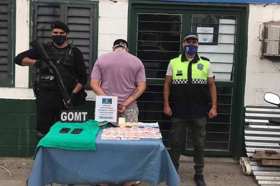 Catita, esposado. Foto Policía de Tucumán. 