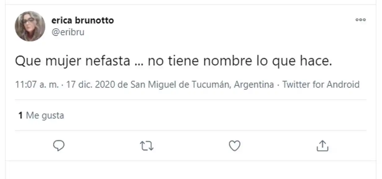 ¡Qué mujer nefasta!: los tuits de una funcionaria cuando Elías de Pérez aludió al caso Belén en el Senado