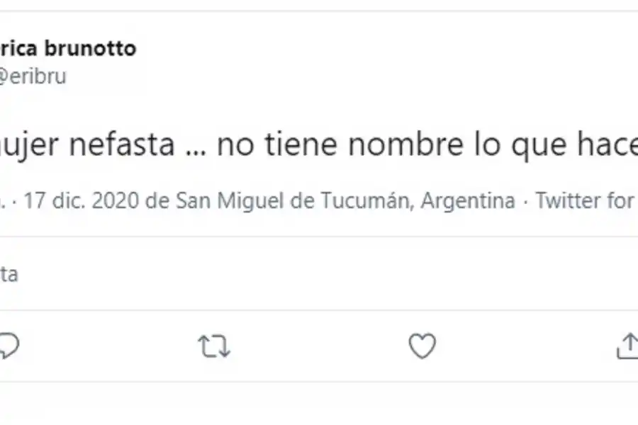 ¡Qué mujer nefasta!: los tuits de una funcionaria cuando Elías de Pérez aludió al caso Belén en el Senado