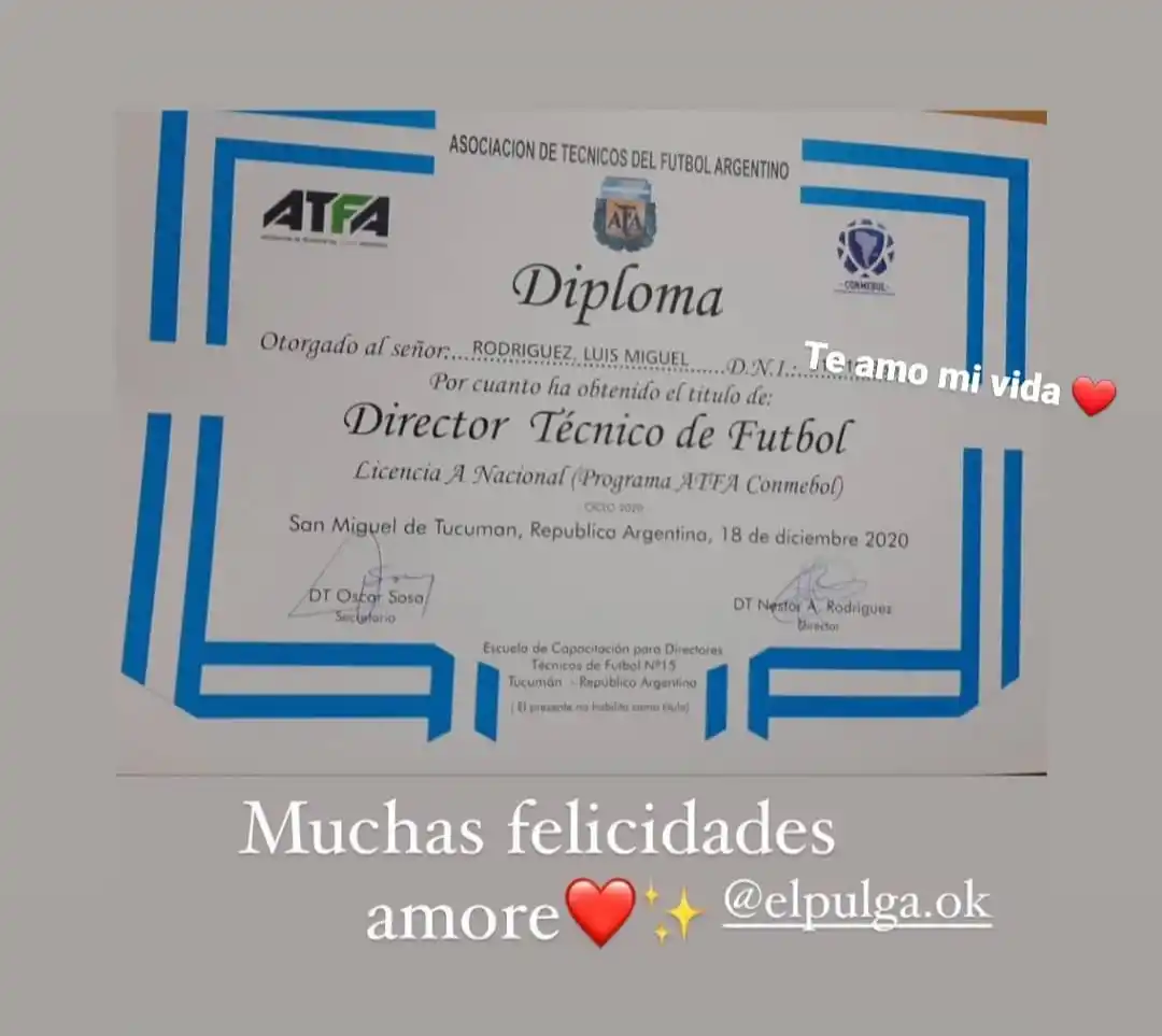 El título de DT que obtuvo 