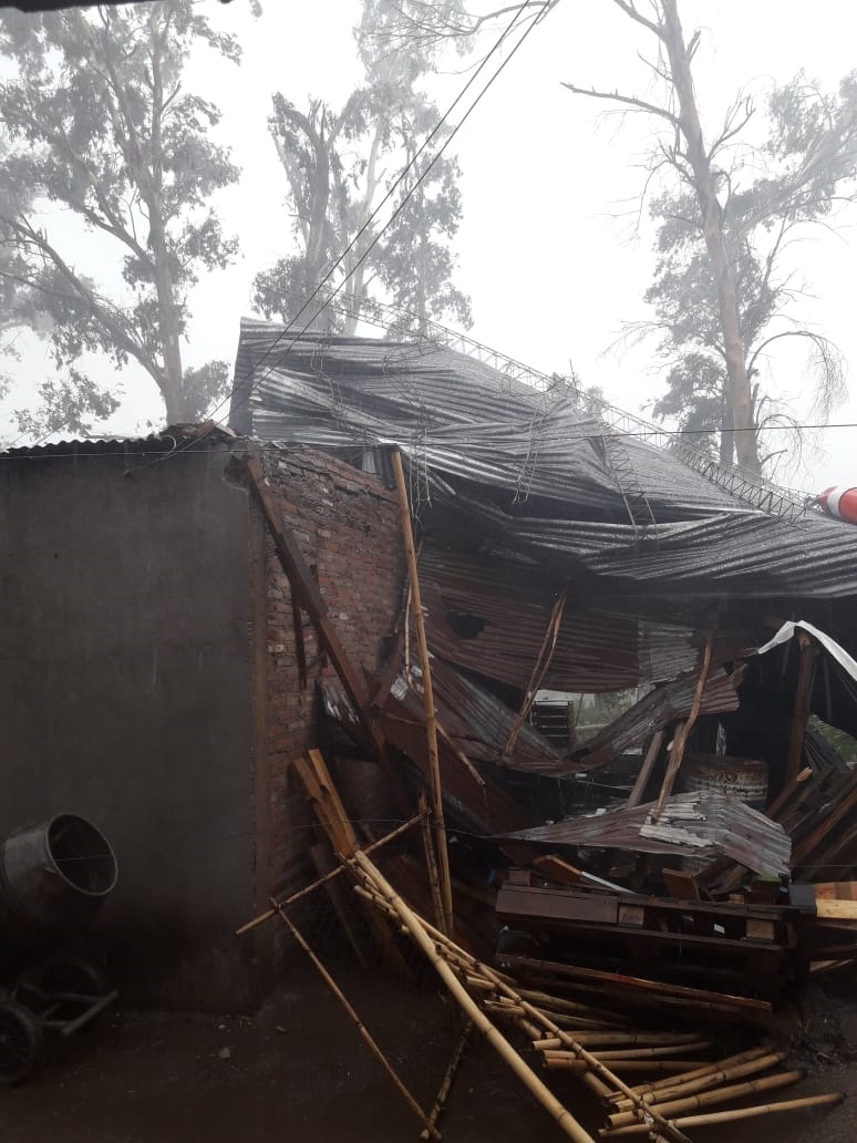 La tormenta dejó sin techo a 48 familias en Los Ralos