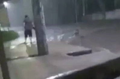 Video: vecinos desesperados ayudaron a un joven arrastrado por la correntada